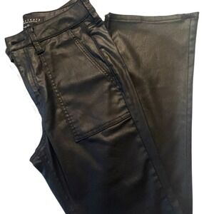 NWOT! Sanctuary Coated Stretch Black Bootcut Pants Women's Size 29